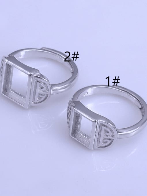 Supply 925 Sterling Silver Rectangle Plated Platinum Ring Setting Stone size: 6*8 ,8*10mm 1