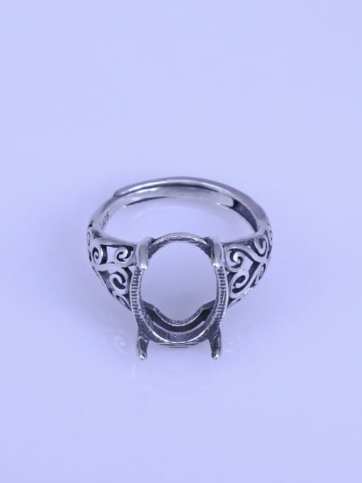 Supply 925 Sterling Silver Geometric Ring Setting Stone size: 10*14mm