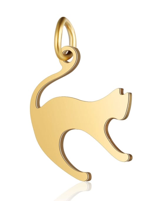 X T553D 2 Stainless steel Cat Charm Height : 14.5mm , Width: 21 mm