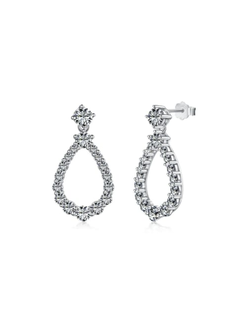 STL-Silver Jewelry 925 Sterling Silver Cubic Zirconia Geometric Luxury Cluster Earring 0