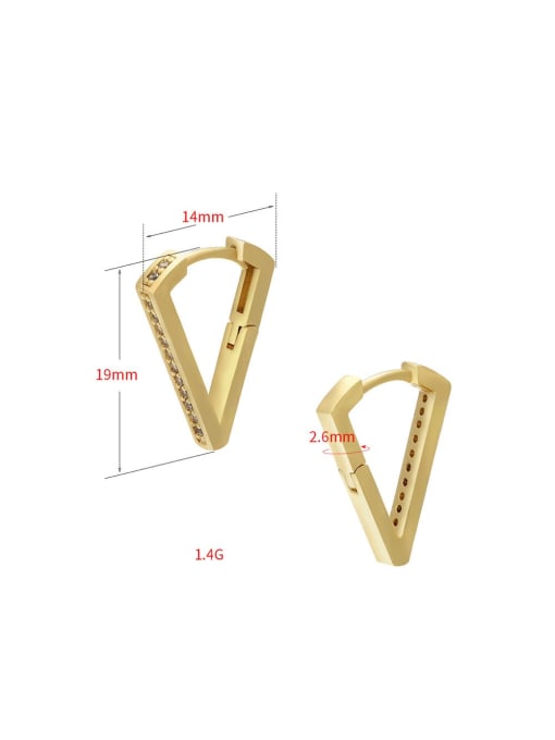 KOKO Brass Rhinestone Triangle Trend Stud Earring 1