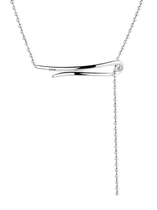 TAIS 925 Sterling Silver Geometric Vintage Lariat Necklace