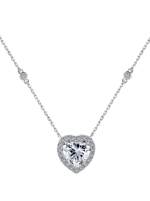 STL-Silver Jewelry 925 Sterling Silver Cubic Zirconia Heart Dainty Necklace 0
