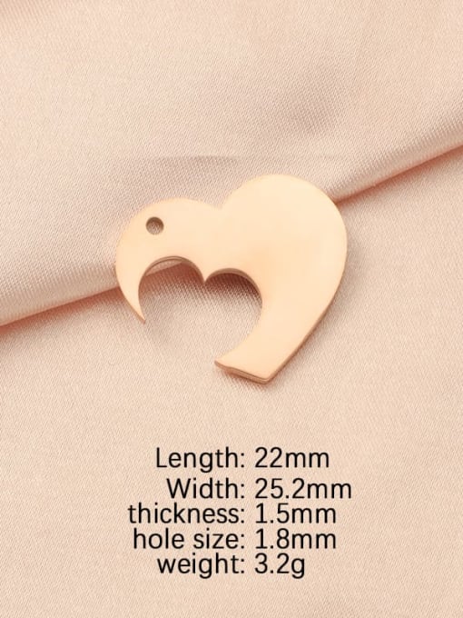 layer hollowed out large love rose gold Titanium Steel Minimalist Smooth Heart  GIY