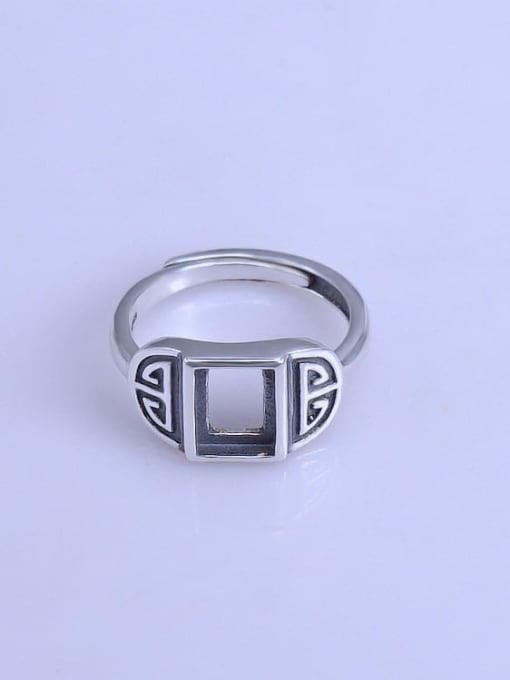 Supply 925 Sterling Silver Geometric Ring Setting Stone size: 6*8mm