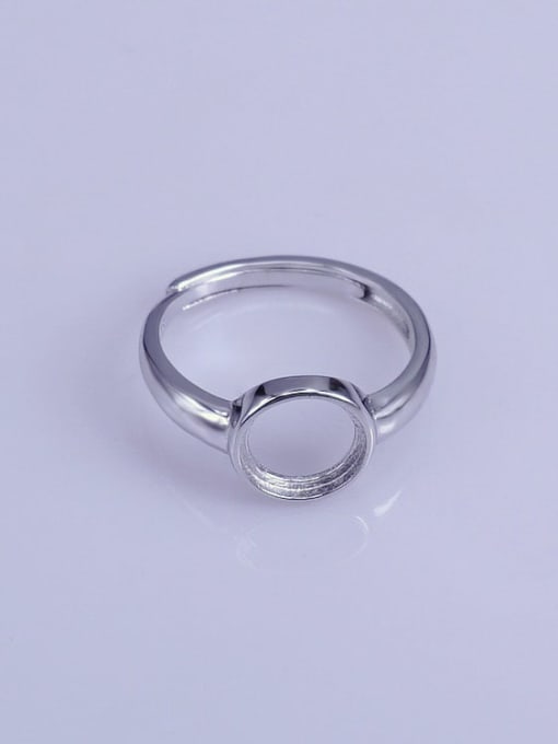 Supply 925 Sterling Silver 18K White Gold Plated Round Ring Setting Stone size: 8*8mm 0