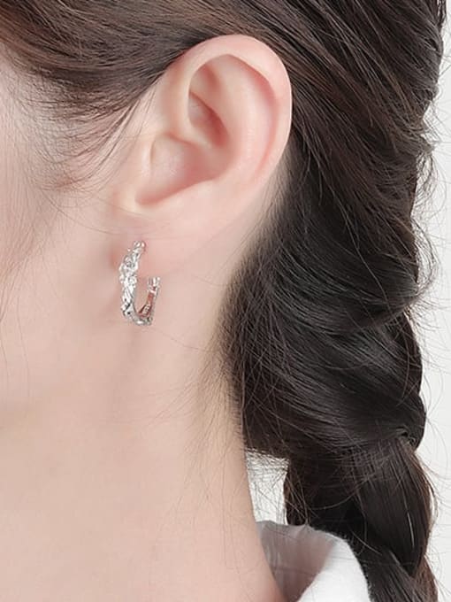 PNJ-Silver 925 Sterling Silver Geometric Minimalist Stud Earring 2