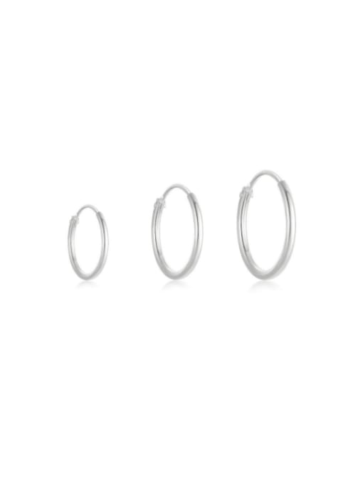 YUANFAN 925 Sterling Silver Geometric Set Minimalist Huggie Earring 0