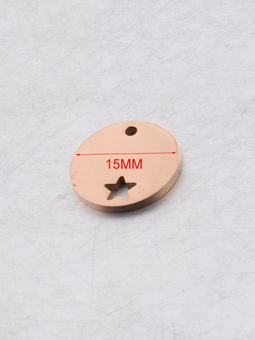 Rose Gold 15mm Stainless steel disc hollow star Pendant