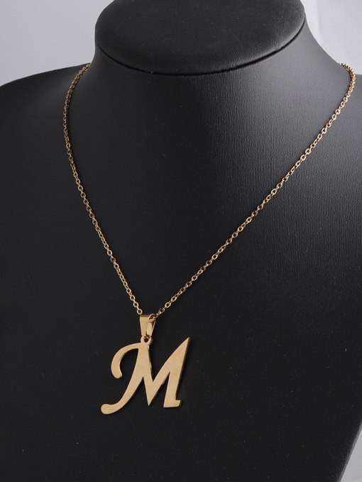 Golden M Stainless steel Letter Minimalist Necklace