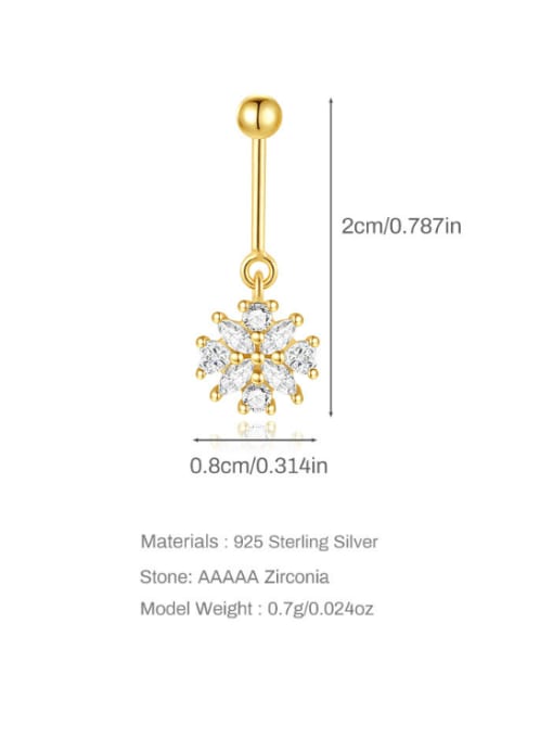 Single Gold 3 925 Sterling Silver Cubic Zirconia Flower Minimalist Single Earring
