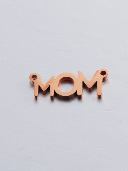 rose gold Stainless Steel Double Hole Hollow MOM Mother's Day Connectors