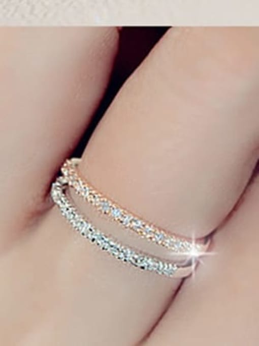 ZEMI 925 Sterling Silver Cubic Zirconia Round Dainty Band Ring 1