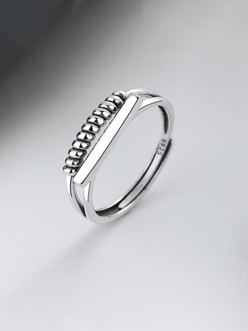 TAIS 925 Sterling Silver Geometric Vintage Stackable Ring 4