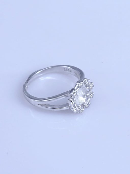 Supply 925 Sterling Silver 18K White Gold Plated Ball Ring Setting Stone diameter: 7mm 2