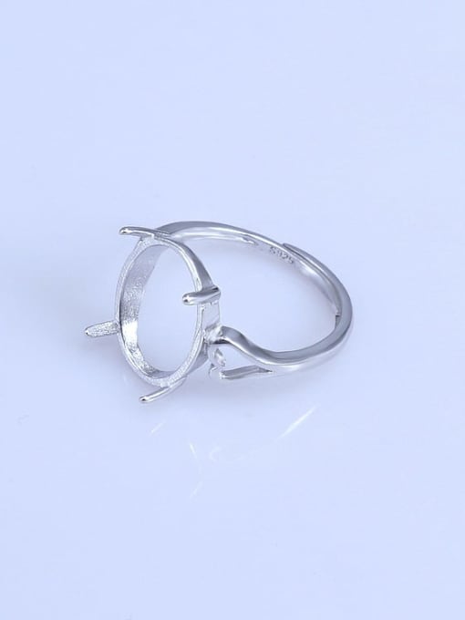 Supply 925 Sterling Silver 18K White Gold Plated Geometric Ring Setting Stone size: 8*10 10*13 11*13 12*15 13*18 14*19MM 1