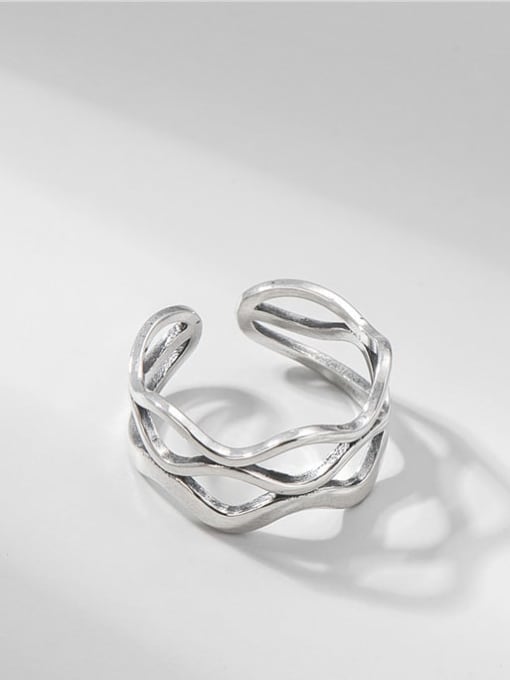 Three layer wave ring 925 Sterling Silver  Vintage Three Layer Wave Band Ring