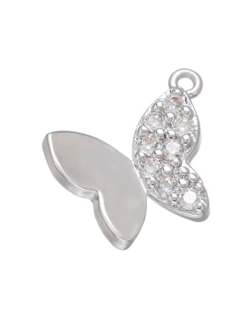 Platinum Butterfly Brass Micropaved Butterfly Five-pointed star flower lips Pendant
