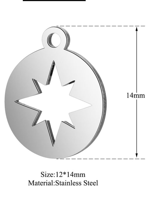 FTime Stainless steel Star Charm Height : 14 mm , Width:12 mm 1