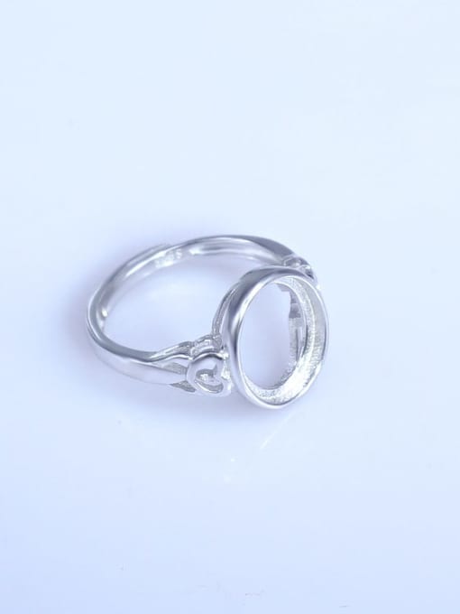 Supply 925 Sterling Silver 18K White Gold Plated Heart Ring Setting Stone size: 10*12mm 2