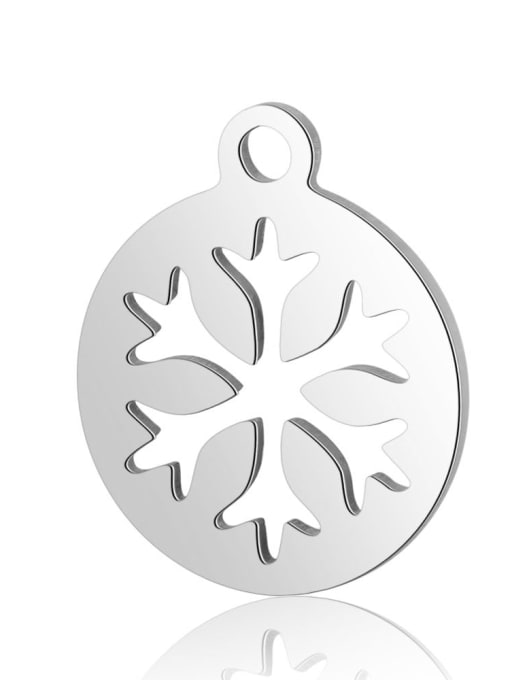 FTime Stainless steel Round Flower Charm Height : 14 mm , Width: 12 mm 0