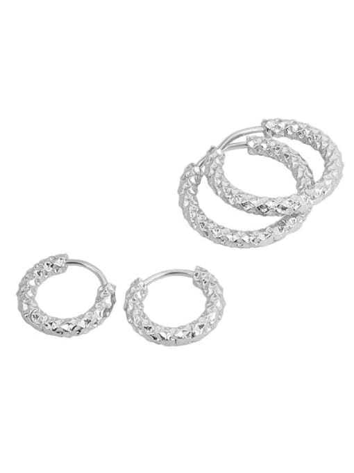 PNJ-Silver 925 Sterling Silver Geometric Minimalist Huggie Earring 3