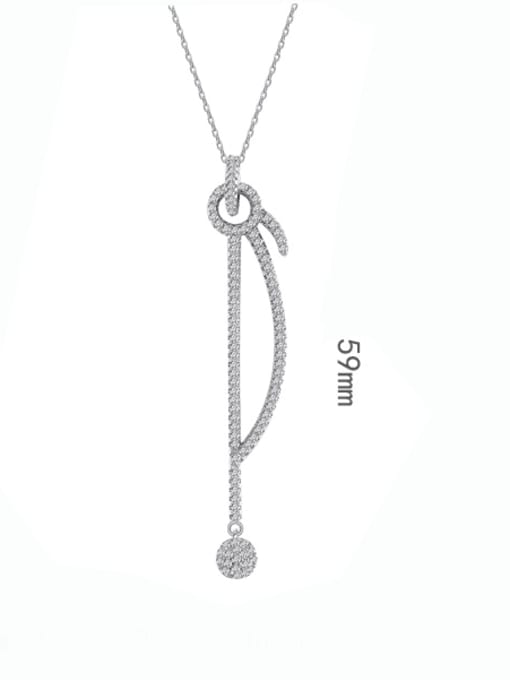 A&T Jewelry 925 Sterling Silver Cubic Zirconia Tassel Minimalist Tassel Necklace 4