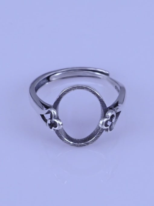 Supply 925 Sterling Silver Round Ring Setting Stone size: 10*14mm 0