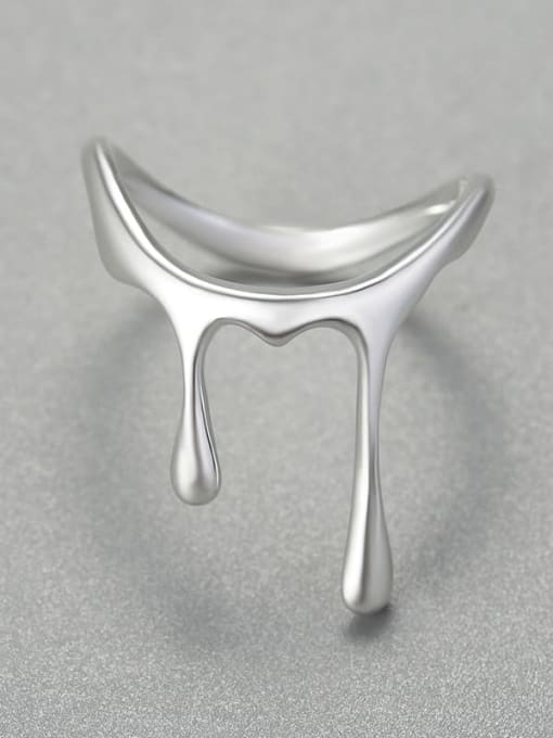 LOLUS 925 Sterling Silver Simple and creative production of honey dripping honey Minimalist Band Ring 1