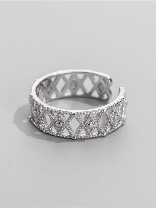 geometry ring 925 Sterling Silver Cubic Zirconia Geometric Vintage Stackable Ring