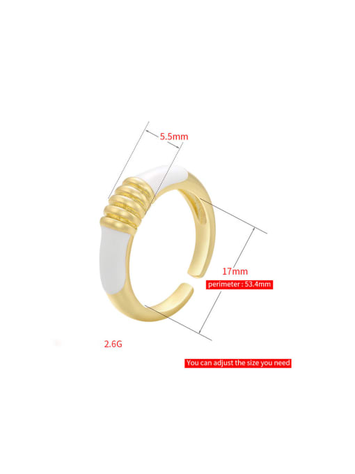 KOKO Brass Enamel Geometric Trend Band Ring 1