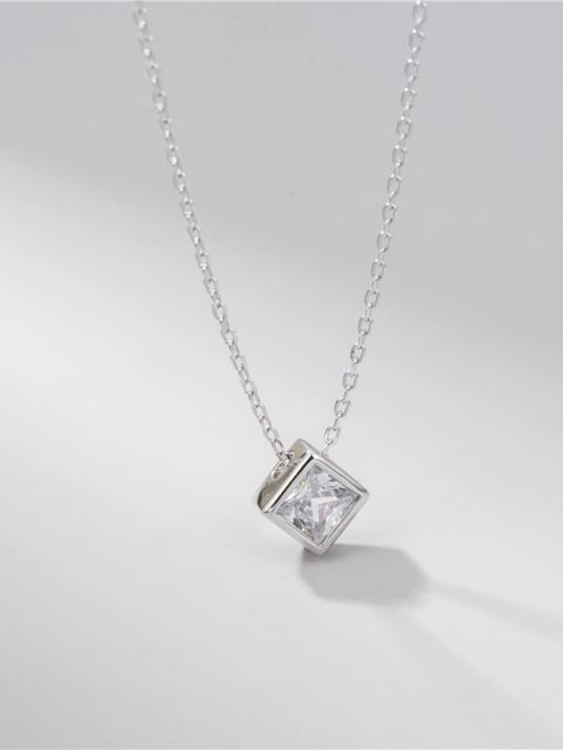 Diamond necklace 925 Sterling Silver Cubic Zirconia Geometric Minimalist Necklace