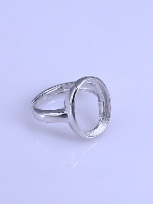 Supply 925 Sterling Silver 18K White Gold Plated Geometric Ring Setting Stone size: 12*16mm 2