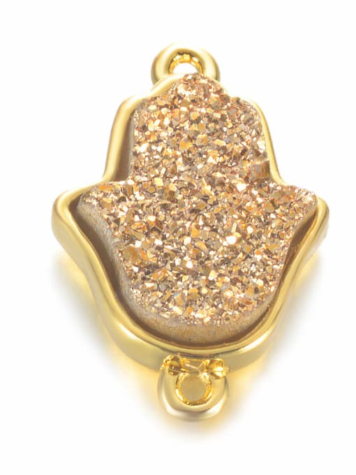 Champagne gold Multicolor Crystal Charm Height : 19 mm , Width: 12.5 mm