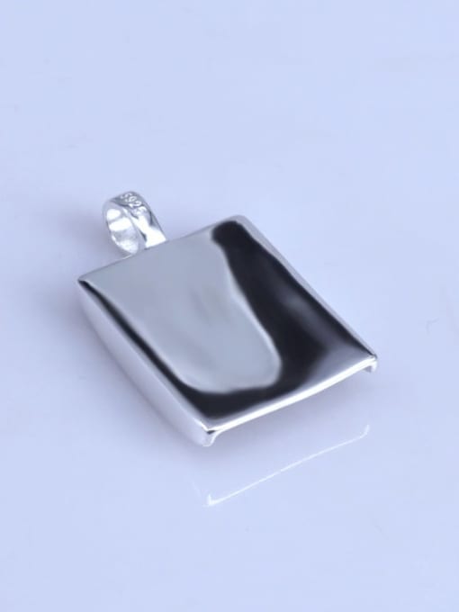 Supply 925 Sterling Silver Rhodium Plated Geometric Pendant Setting Stone size: 15*22mm 1