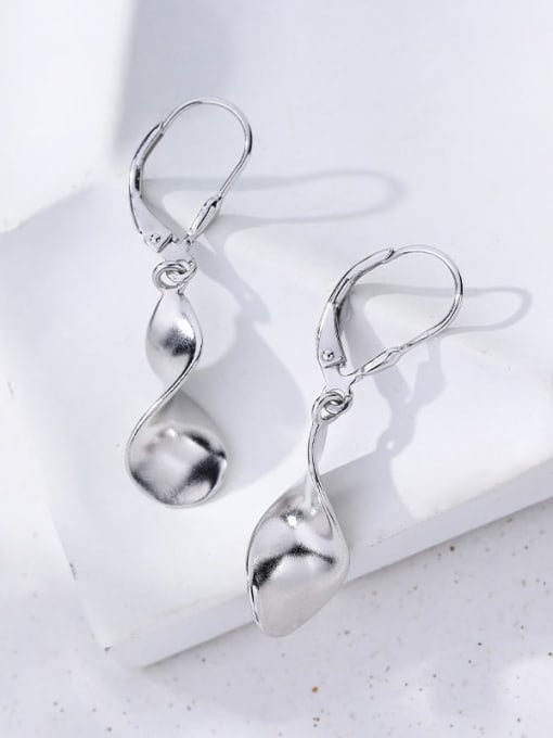 YUANFAN 925 Sterling Silver Geometric Minimalist Huggie Earring