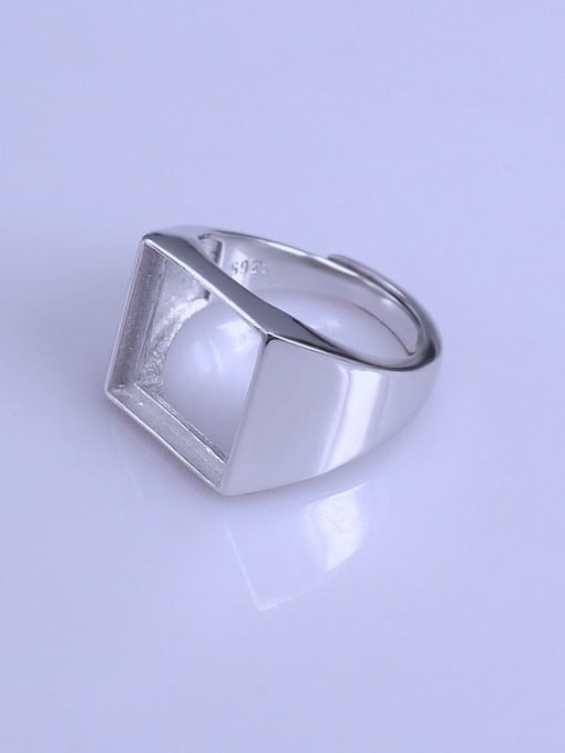 Supply 925 Sterling Silver 18K White Gold Plated Square Ring Setting Stone size: 13*13mm 1