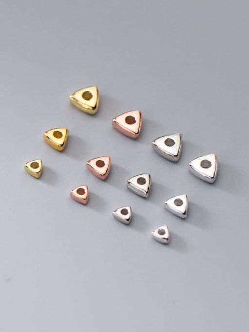 FAN S925 silver electroplating color retention geometric triangle gasket spacer 0