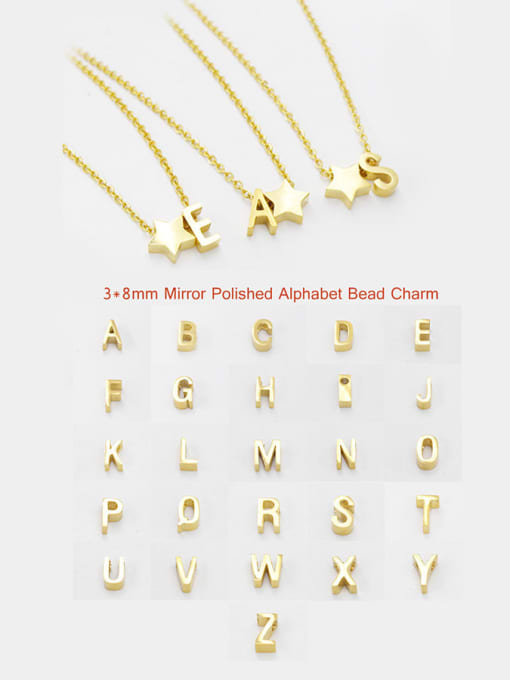 MEN PO Titanium Steel Letter Minimalist Necklace 0