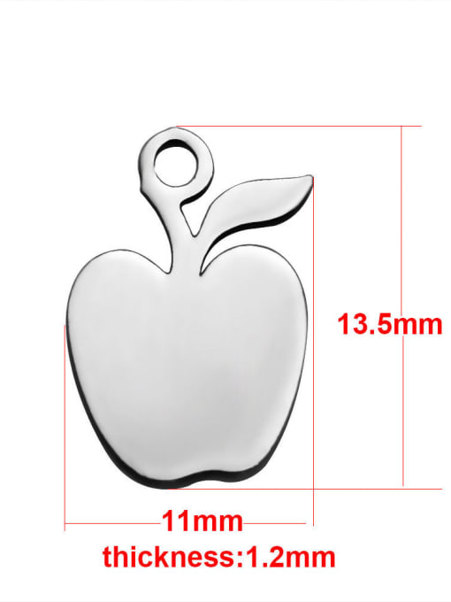 FTime Stainless steel Friut Charm Height : 11 mm , Width: 13.5 mm 1