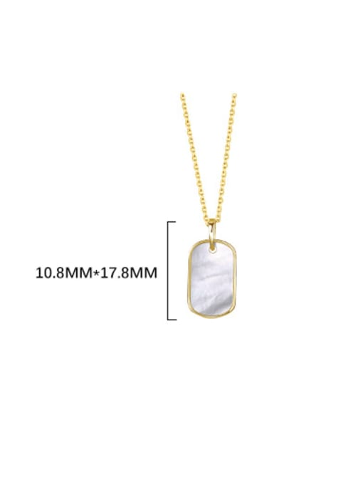 YUANFAN 925 Sterling Silver Shell Geometric Minimalist Necklace 4