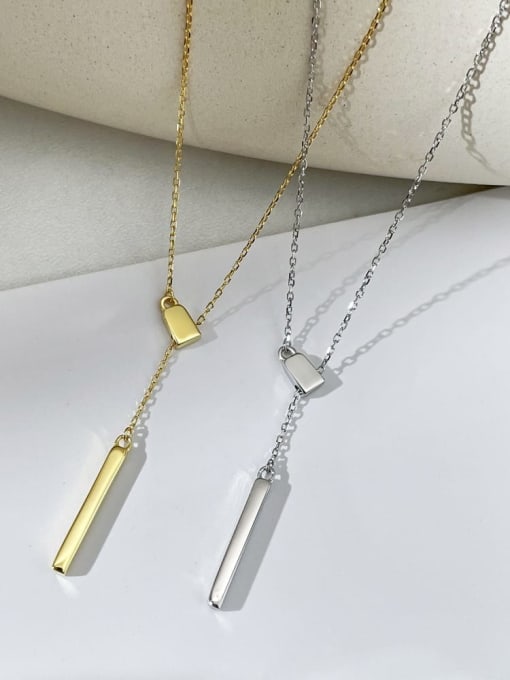 STL-Silver Jewelry 925 Sterling Silver Tassel Minimalist Lariat Necklace 3