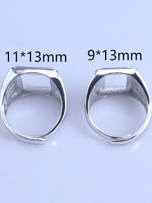 Supply 925 Sterling Silver 18K White Gold Plated Geometric Ring Setting Stone size: 9*13?11*13MM 0