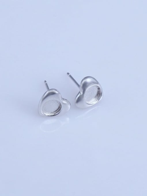 Supply 925 Sterling Silver 18K White Gold Plated Round Earring Setting Stone size: 5*5mm 2