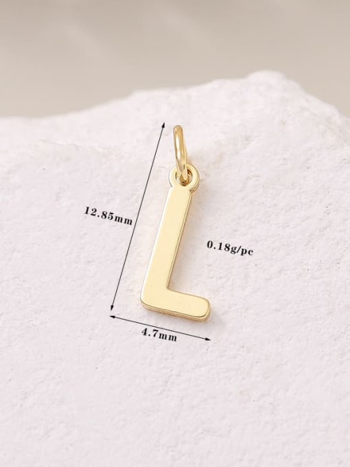14 K gold H 11369 Brass Minimalist English  Letter  Pendant