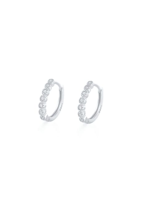 LOLUS 925 Sterling Silver Cubic Zirconia Geometric Dainty Huggie Earring 3