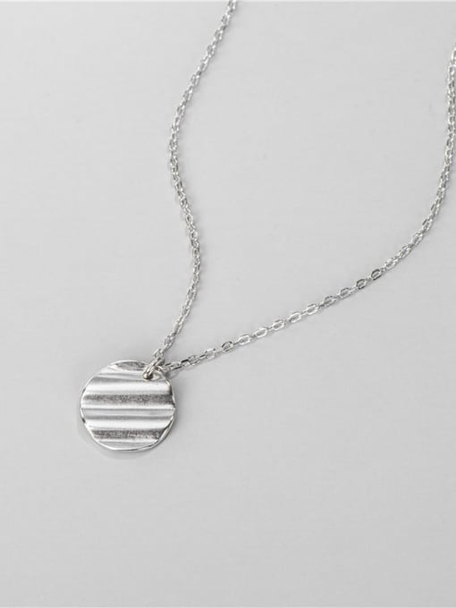 Necklace 925 Sterling Silver  Minimalist Round Concave Convex  Necklace