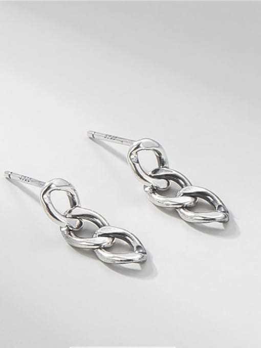 Chain Earrings 925 Sterling Silver Hollow Tassel  Chain Vintage Drop Earring