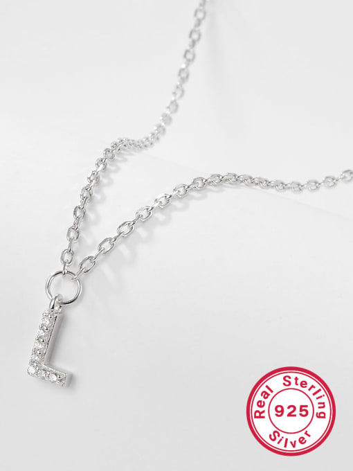 L Letter 925 Sterling Silver Letter Initials Necklace