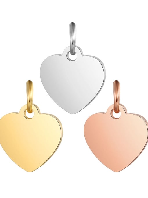 FTime Stainless steel Heart Charm Height : 10.5mm , Width: 14 mm 0